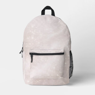 Frosted white and soft greige patterns AI art Printed Backpack