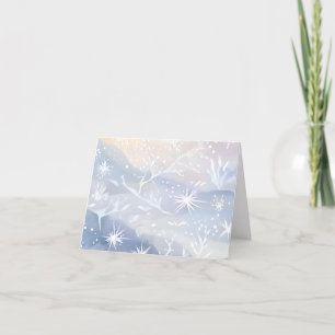 Frosted Window Beautiful Snowing Winter Scene Holiday Card