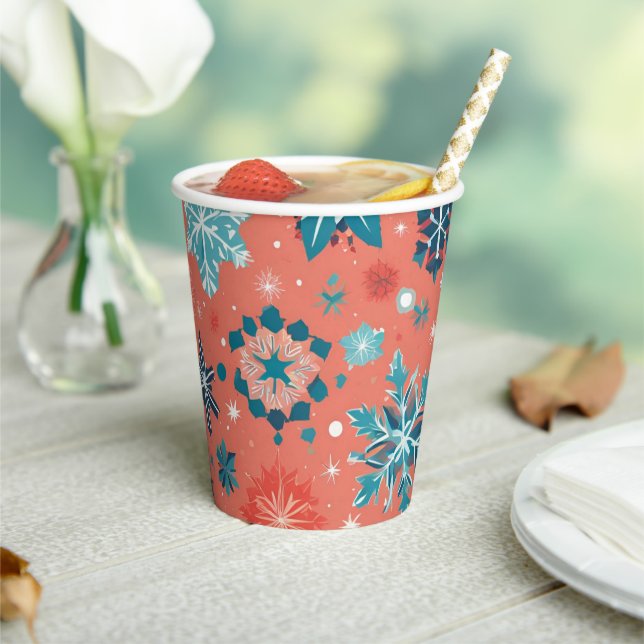 Frosted Winter Elegance Christmas Paper Cup (Insitu)
