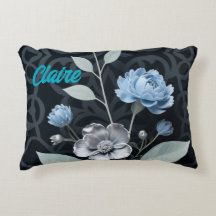 Frosted Winter Floral, Icy Blue & Silver Pattern R
