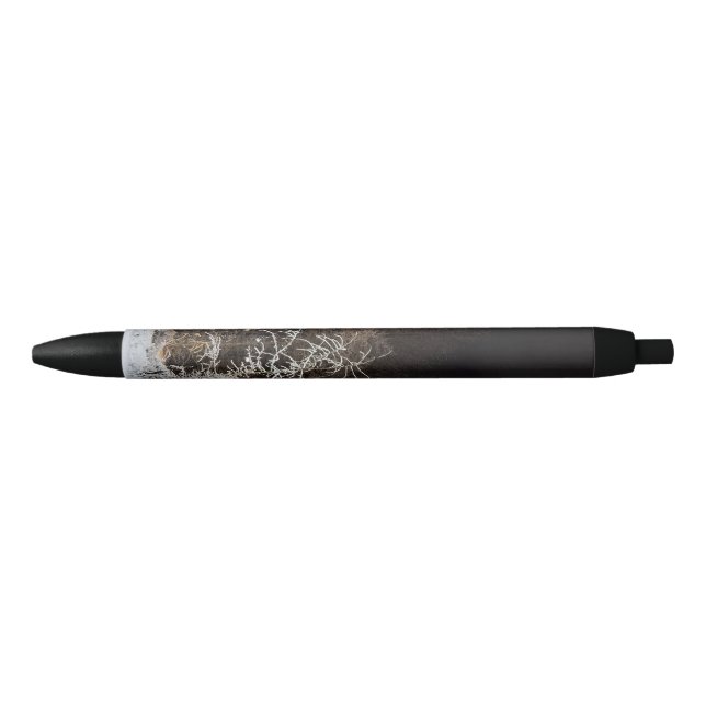 Frosted Winter Forest Aesthetic Black Ink Pen (Front)