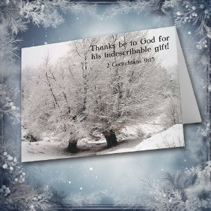 Frosted Winter Trees Christian Christmas Card