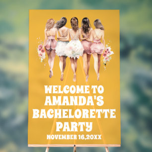 Frosted Yellow Acrylic Bachelorette Welcome Sign