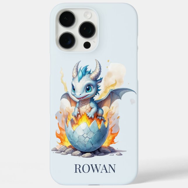 Frostfire Hatchling Personalised Blue Dragon Case-Mate iPhone Case (Back)