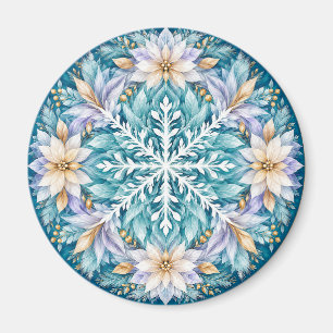 Frostflower Winter Mandala Magnet