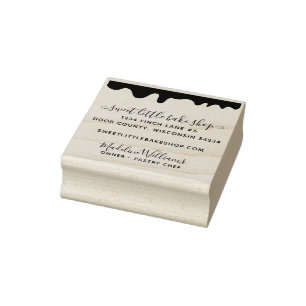 Frosting Drip Bakery Pink Ink Pad Rubber Stamp