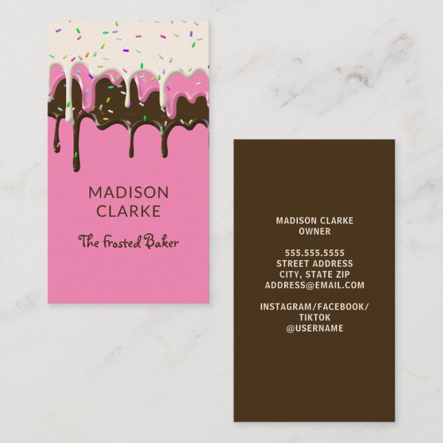 Frosting Sprinkles Baker Bakery Business Card (Front/Back)