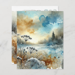Frosty Autumnal Morning Watercolor Scrapbook Paper