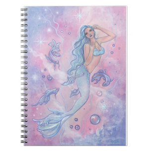 Frosty Betta mermaid blank journal by Renee