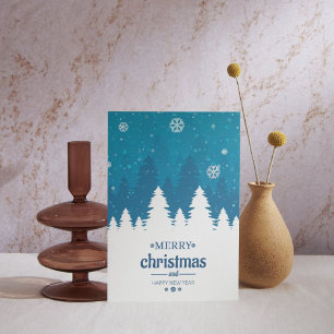  Frosty Blue Christmas Postcard