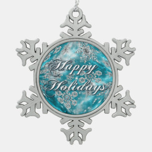 Frosty Blue Snowflake Bubble Holiday Ornament