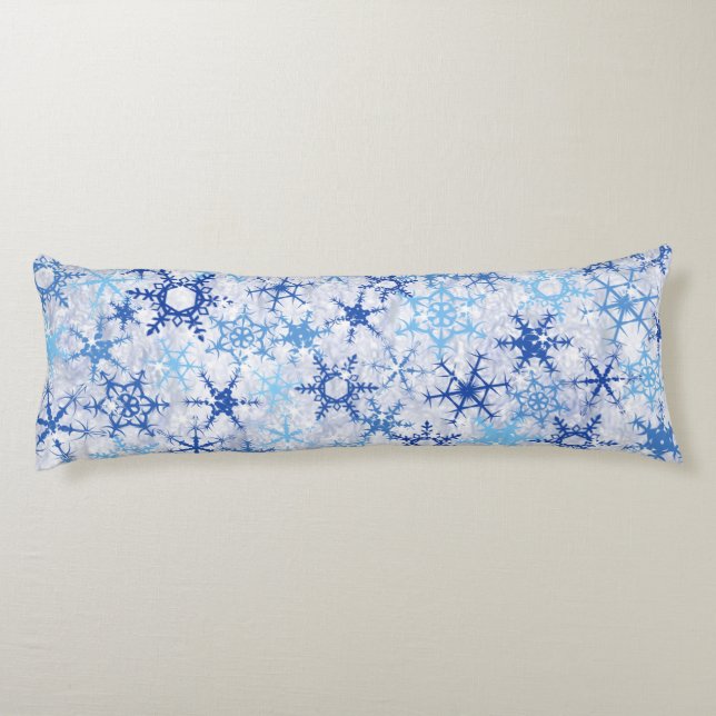 Frosty Blue Snowflakes Body Cushion (Back)