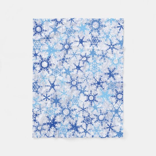 Frosty Blue Snowflakes Fleece Blanket Zazzle.co.uk