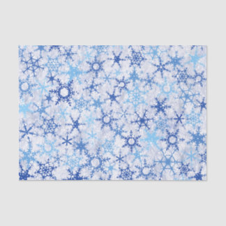 Frosty Blue Snowflakes Tissue Paper