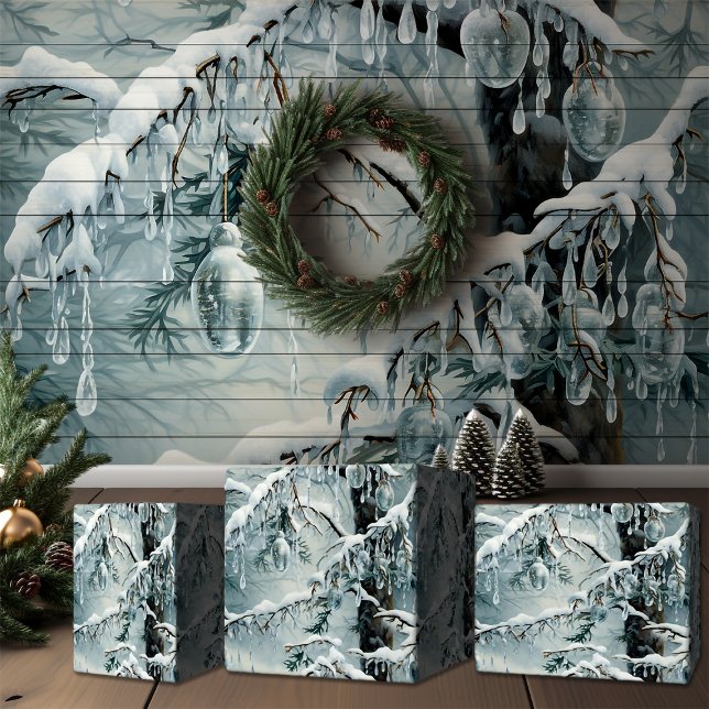 Frosty Christmas Forest Wrapping Paper (Creator Uploaded)
