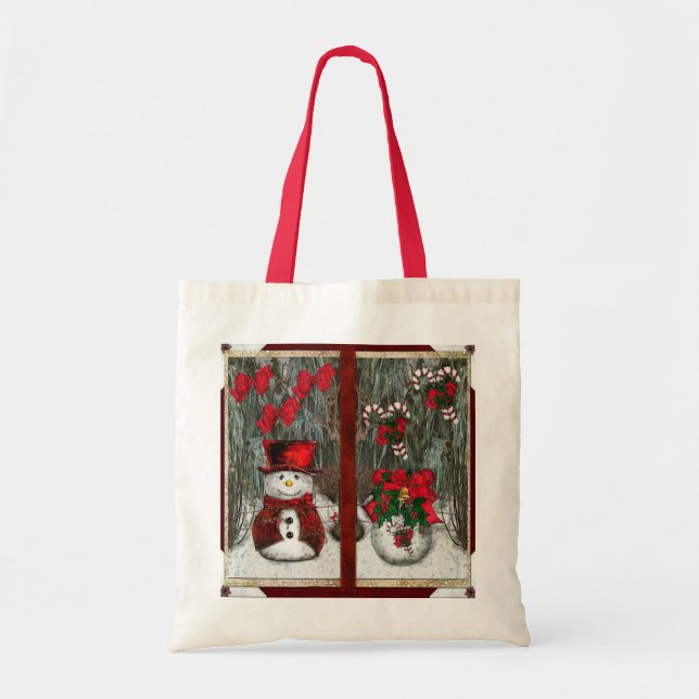 Frosty Christmas Greetings Tote Bag (Front)
