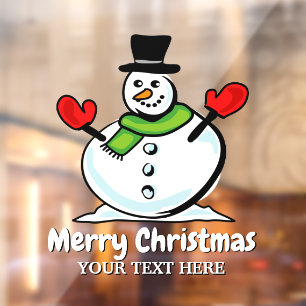 Frosty Christmas snowman decoration custom Window Cling