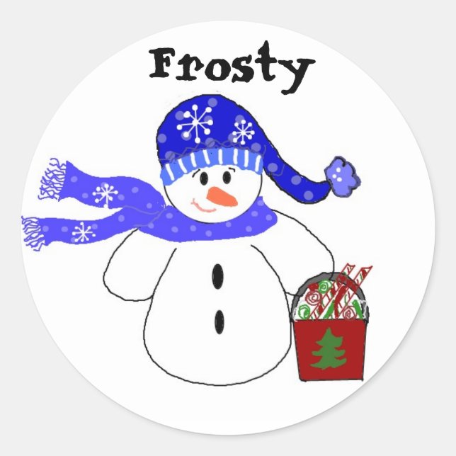 Frosty Classic Round Sticker (Front)