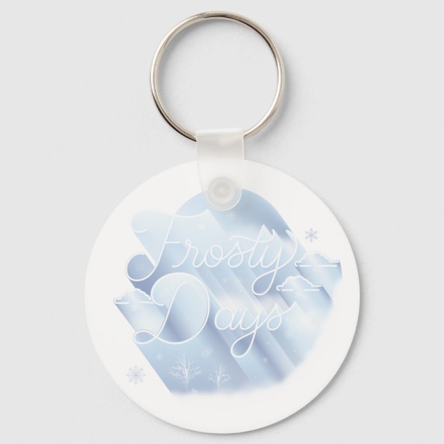 Frosty Days Button Keychain (Front)