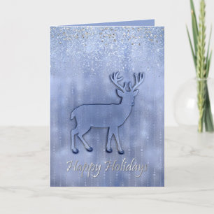 Frosty Deer Silhouette Holiday Card