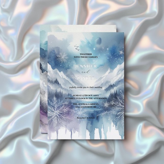 Frosty Elegance Modern Watercolor Icy Silver  (Creator Uploaded)