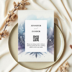Frosty Elegance Wedding Modern Watercolor Icy  Enclosure Card