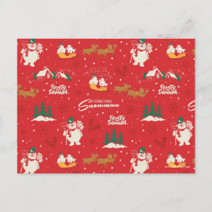 Frosty - Everyone's Favourite Snowman Pattern Holiday Postcard