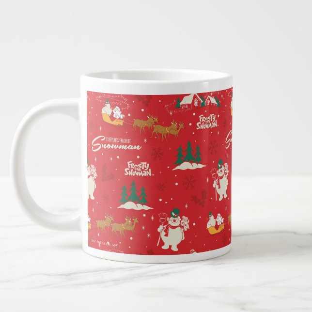 Frosty - Everyone's Favourite Snowman Pattern Large Coffee Mug (Left)