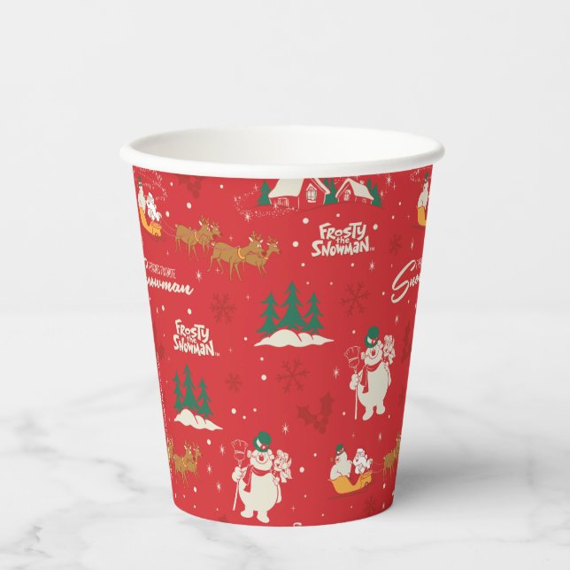 Frosty - Everyone's Favourite Snowman Pattern Paper Cups (Front)