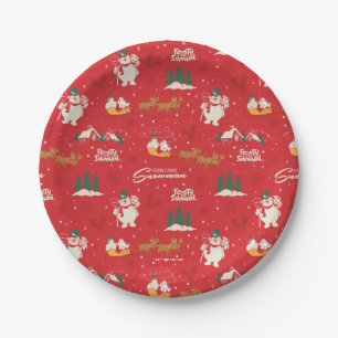 Frosty - Everyone's Favourite Snowman Pattern Paper Plate