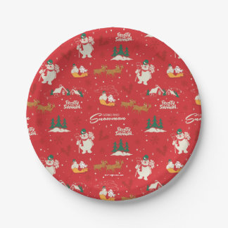 Frosty - Everyone's Favourite Snowman Pattern Paper Plate
