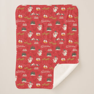 Frosty - Everyone's Favourite Snowman Pattern Sherpa Blanket