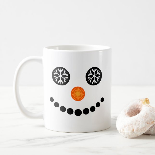 Frosty Eyes Snowman Coffee Mug (With Donut)