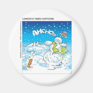 Frosty Fights The Flu Funny Christmas Gifts & Tees Magnet