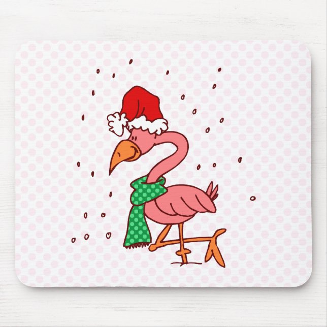 Frosty Flamingo Mouse Mat (Front)