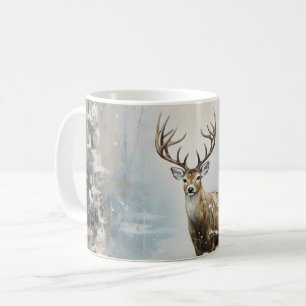 Frosty Forest Woodland Deer Coffee Mug