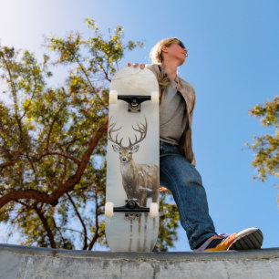 Frosty Forest Woodland Deer Skateboard