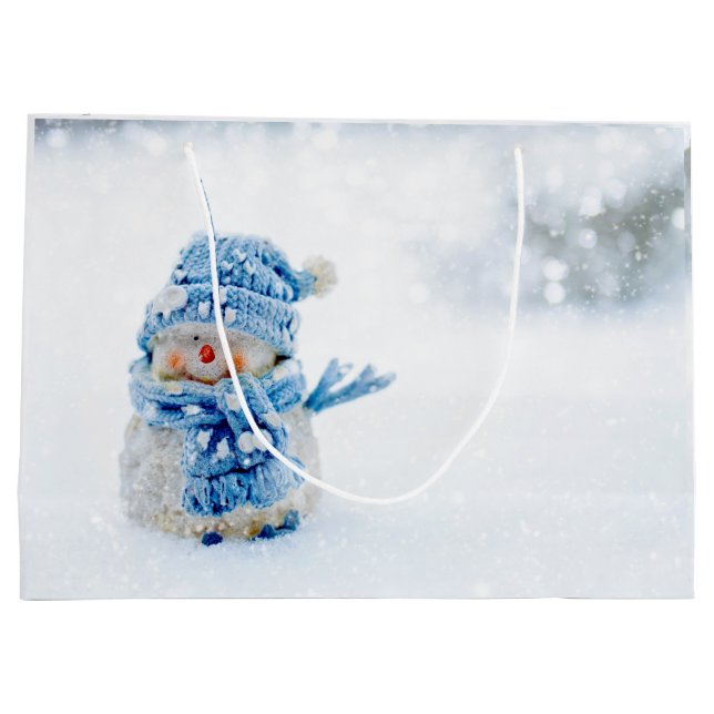 Frosty Friend in Blue Large Gift Bag (Back)