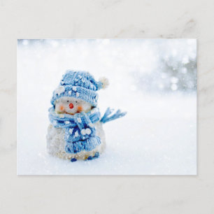 Frosty Friend in Blue Postcard