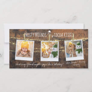 Frosty Friends & Cocoa Kisses Snowman 3-Photo Card