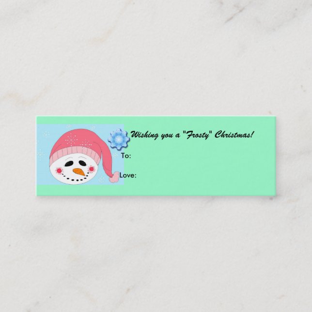 Frosty - gifttag mini business card (Front)
