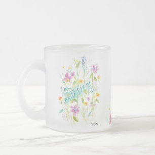 Frosty Glass Flower Tea Coffee Mug