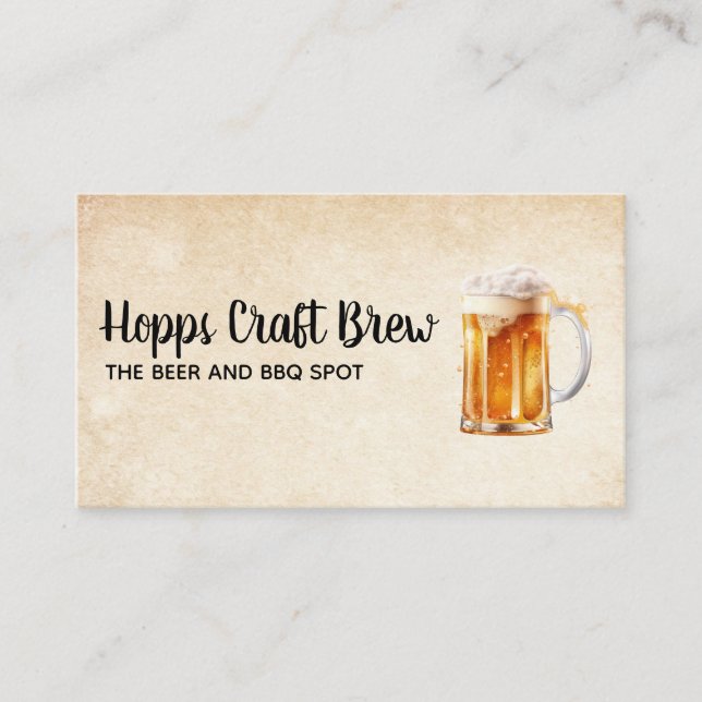 Frosty Glass of Beer Business Card (Front)