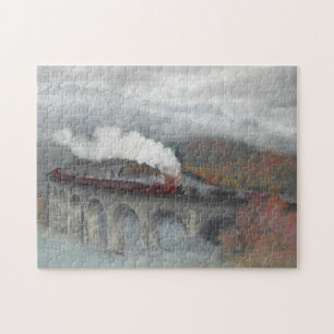 Frosty Glenfinnan Viaduct Steam Train Jigsaw Puzzle