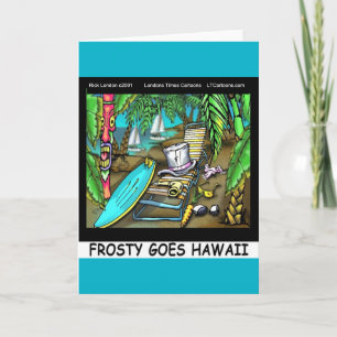 Frosty Goes Hawaii Funny Christmas Holiday Card
