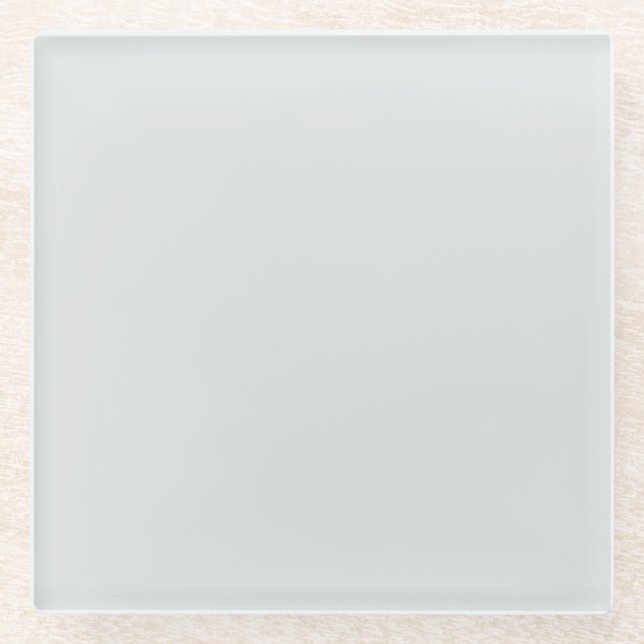 Frosty Grey-Blue Solid Colour Etched Glass MQ3-27 Glass Coaster (Front)