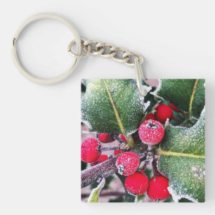 Frosty Holly Key Ring