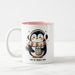 Frosty hot chocolate friend Two-Tone coffee mug