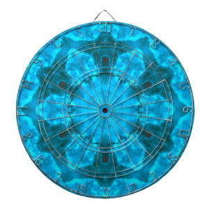 Frosty Ice Blue Snowflake Kaleidoscope Pattern Dartboard