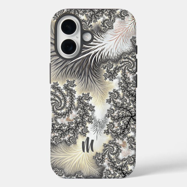 Frosty Ice Crystals Frozen Fractal Monogram Case-Mate iPhone Case (Back)